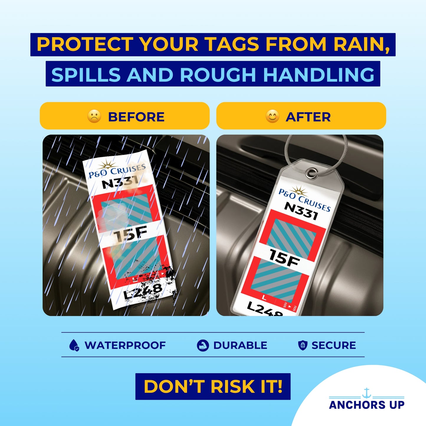 P&O Cruise Luggage Tag Holders - Set of 4