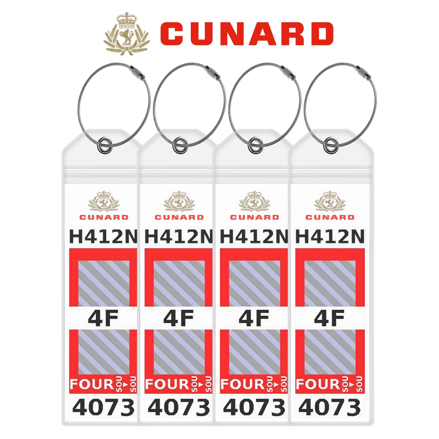 Luggage Tag Holders for all Cruise Lines - Set of 4
