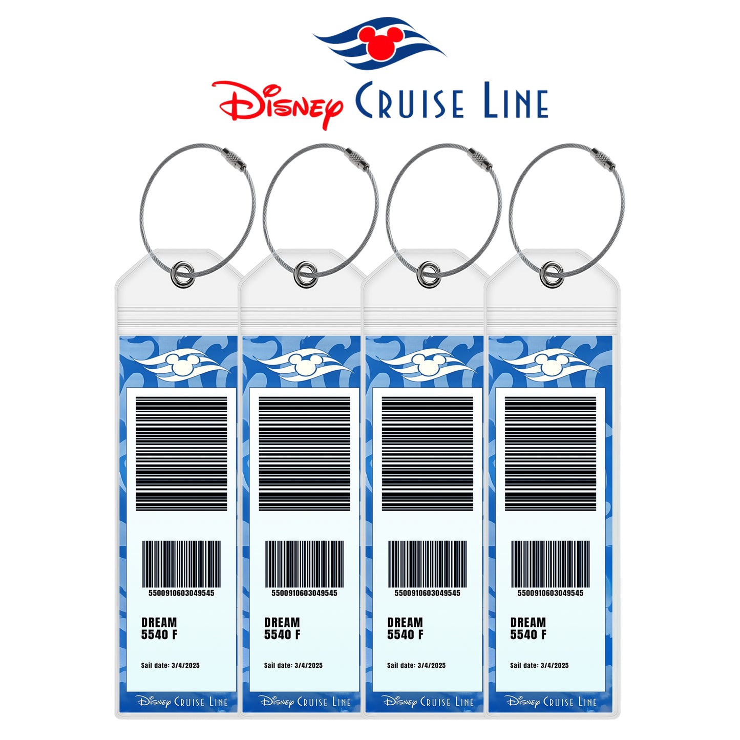 Luggage Tag Holders for all Cruise Lines - Set of 4
