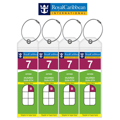 Royal Caribbean Cruise Luggage Tag Holders - Set of 4