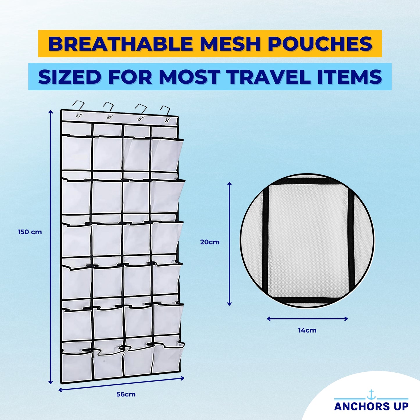 Hanging Cruise Cabin Organiser - Over the Door Storage with Pockets