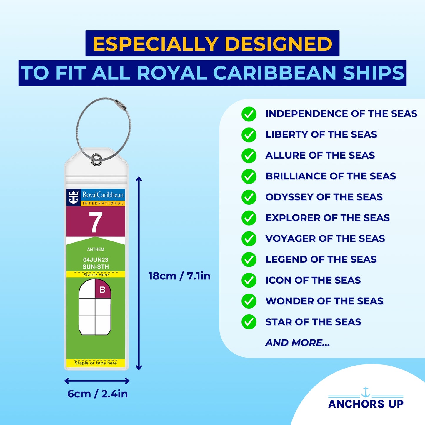 Royal Caribbean Cruise Luggage Tag Holders - Set of 4