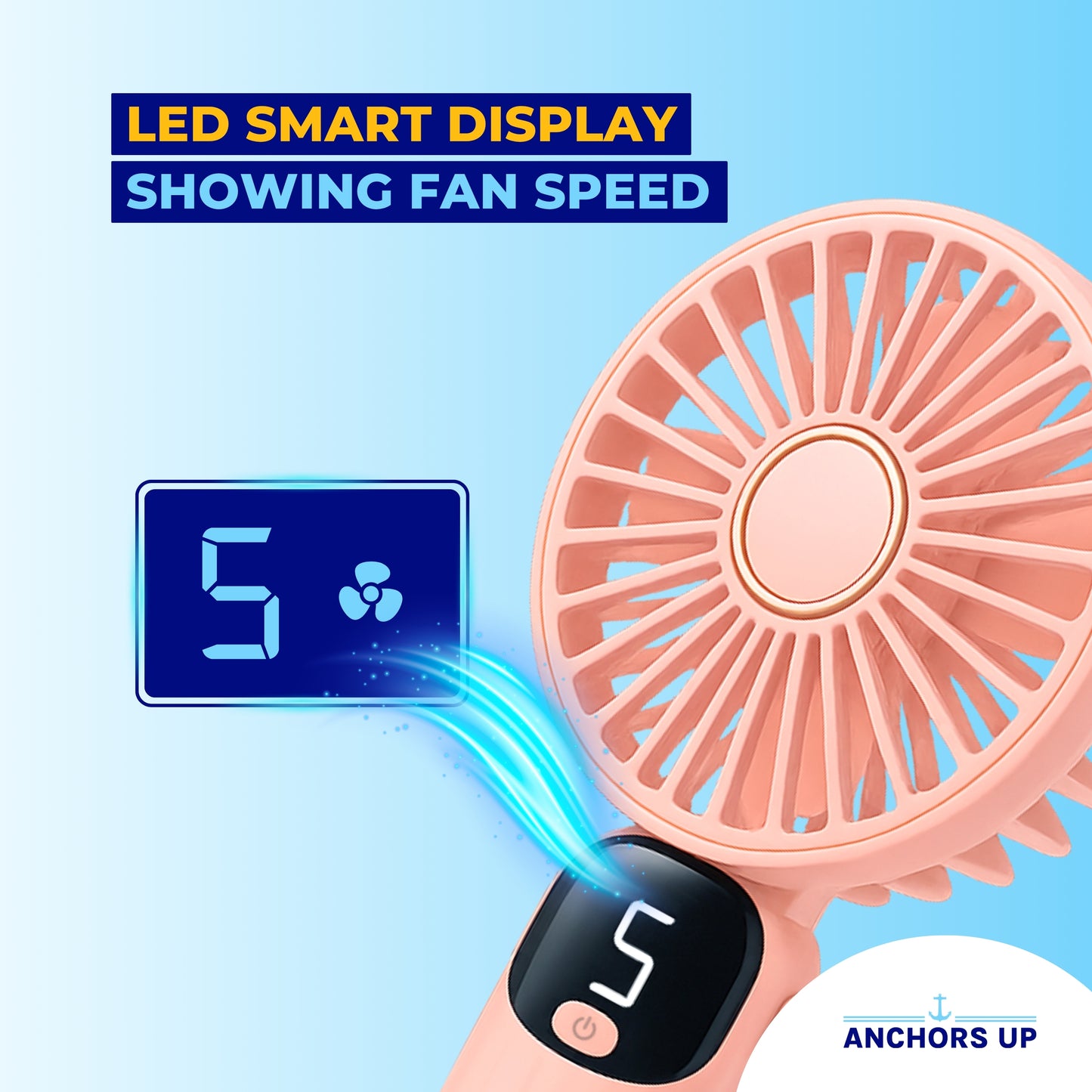 Cruise Approved 5-Speed Handheld Travel Fan – USB Rechargeable