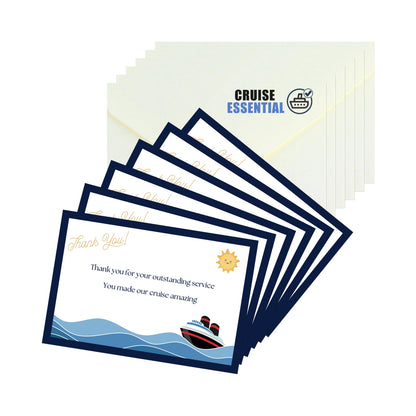 Cruise Staff Thank You Cards with Envelopes - Set of 6
