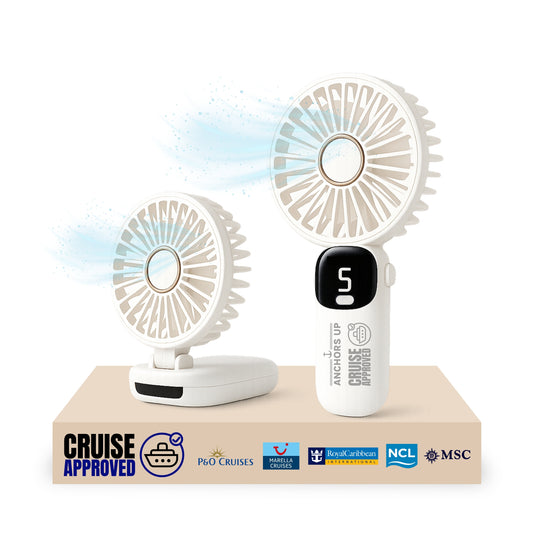 Cruise Approved 5-Speed Handheld Travel Fan – USB Rechargeable