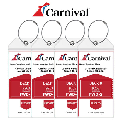 Luggage Tag Holders for all Cruise Lines - Set of 4