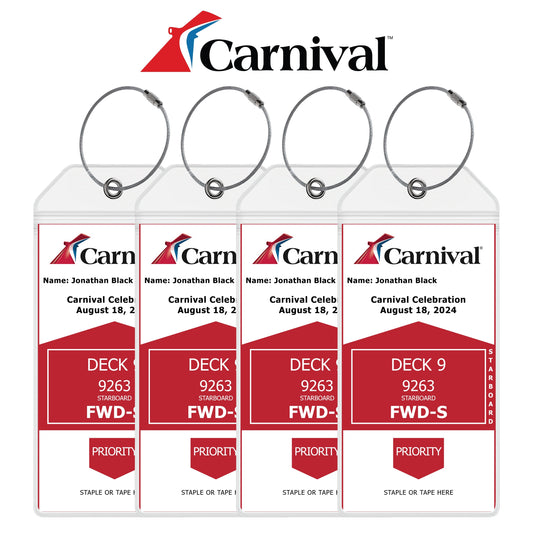 Carnival Cruise Luggage Tag Holders - Set of 4