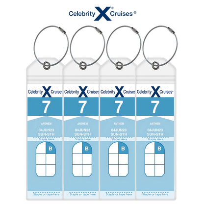 Luggage Tag Holders for all Cruise Lines - Set of 4