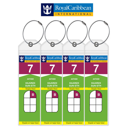 Royal Caribbean Cruise Luggage Tag Holders - Set of 4