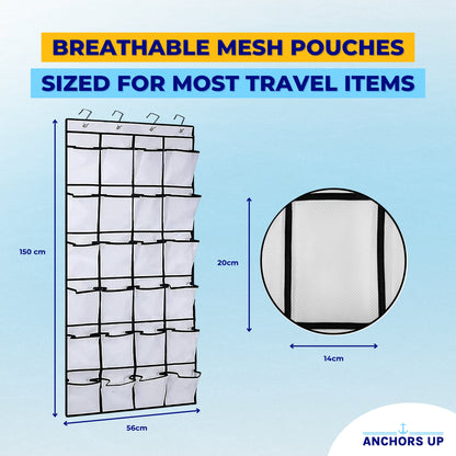 Hanging Cruise Cabin Organiser - Over the Door Storage with Pockets