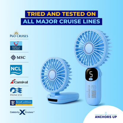 Cruise Approved 5-Speed Handheld Travel Fan – USB Rechargeable