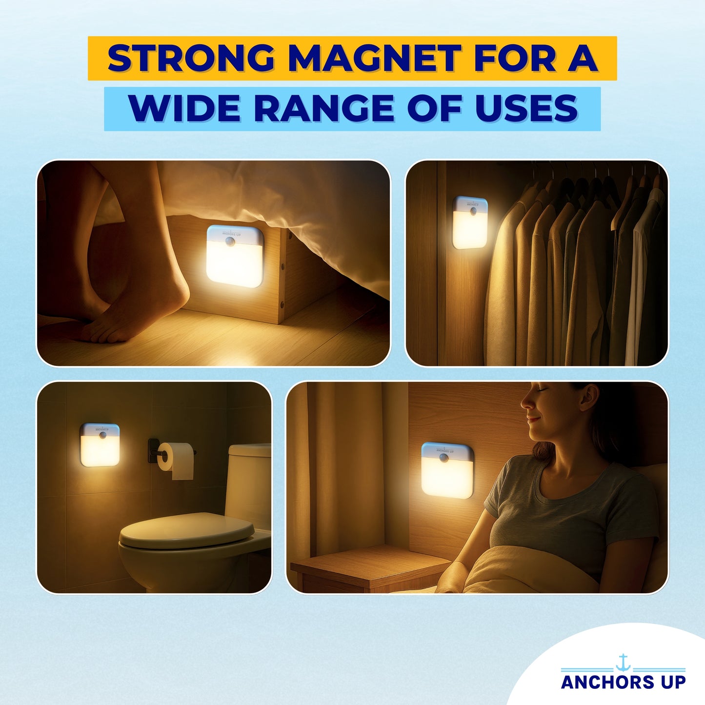 Magnetic Cabin Night Light for Cruises - Motion Sensor & USB Rechargeable