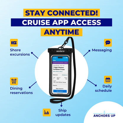 Waterproof Phone Pouch with Lanyard - Cruise & Beach Ready - Universal Fit