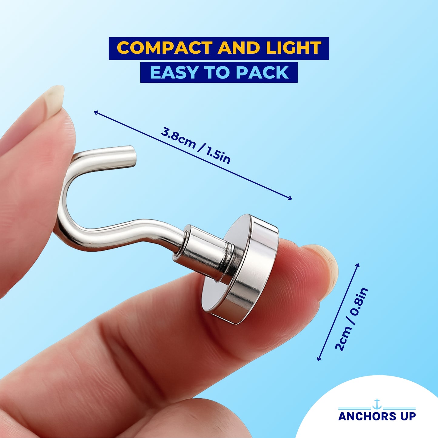 Magnetic Cruise Cabin Hooks - Heavy Duty for Walls & Ceilings - Set of 4