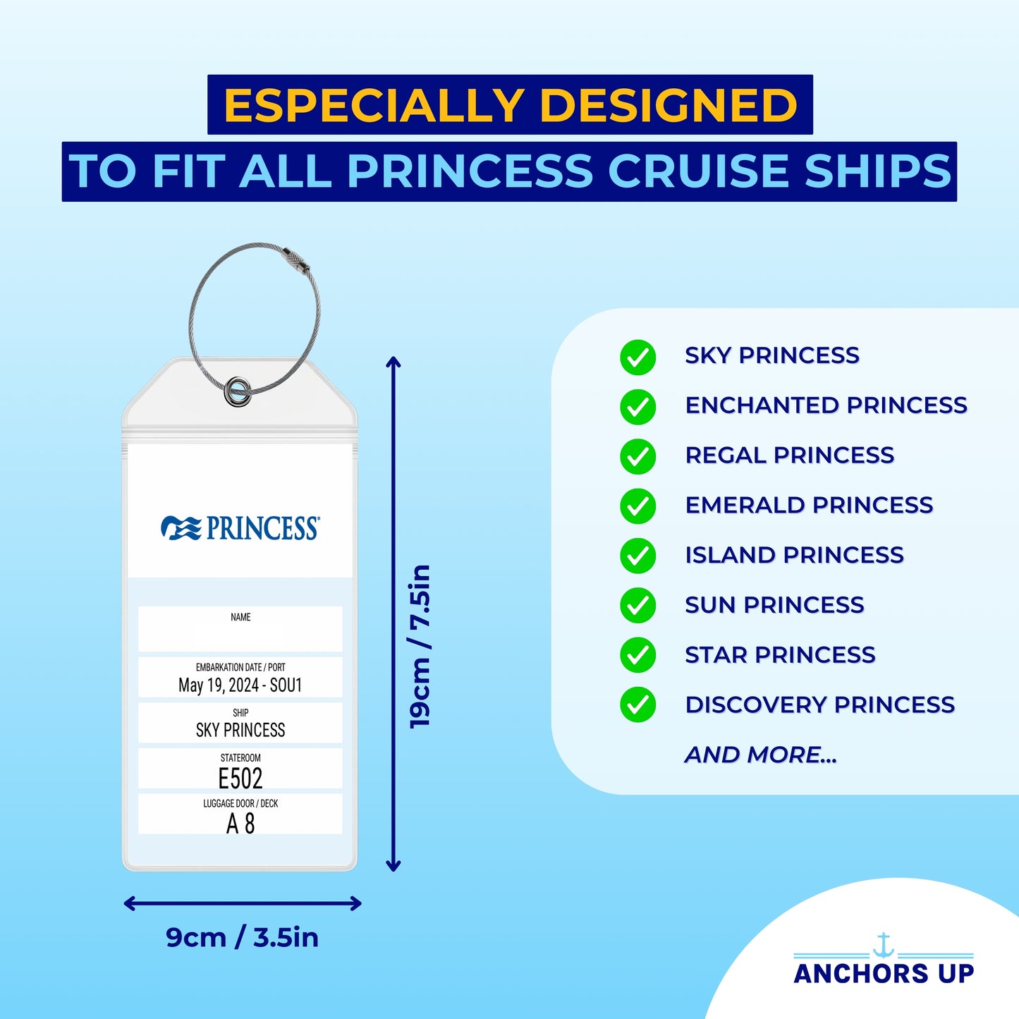 Princess Cruise Luggage Tag Holders - Set of 4