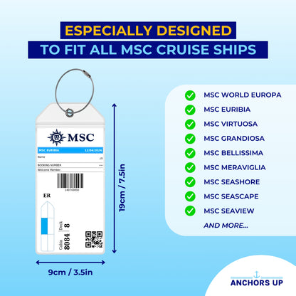 MSC Cruise Luggage Tag Holders - Set of 4