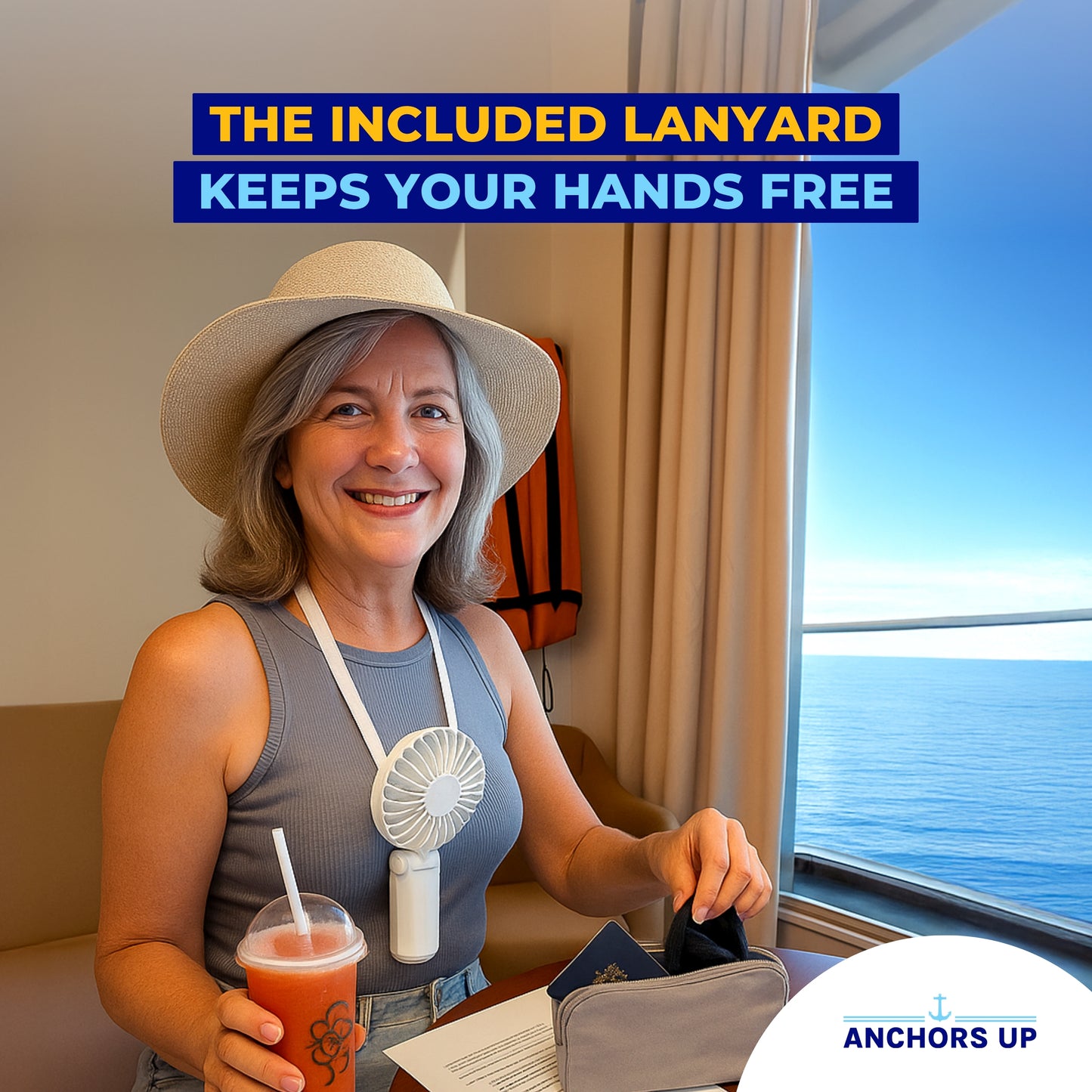Cruise Approved 5-Speed Handheld Travel Fan – USB Rechargeable
