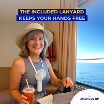 Cruise Approved 5-Speed Handheld Travel Fan – USB Rechargeable