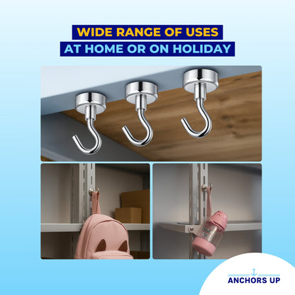 Magnetic Cruise Cabin Hooks - Heavy Duty for Walls & Ceilings - Set of 4