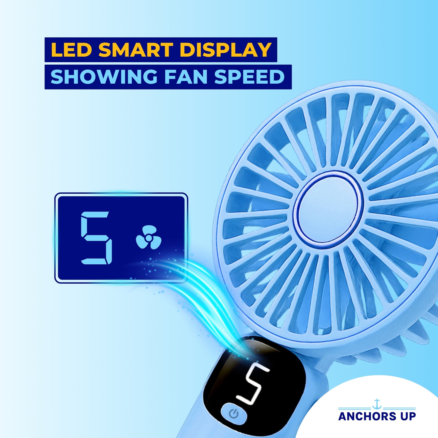 Cruise Approved 5-Speed Handheld Travel Fan – USB Rechargeable