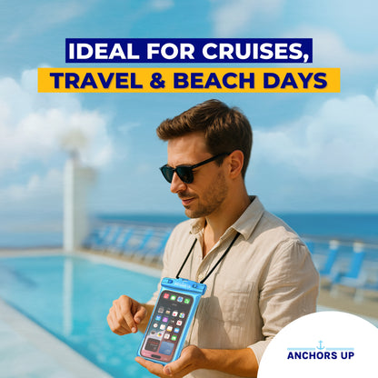 Waterproof Phone Pouch with Lanyard - Cruise & Beach Ready - Universal Fit