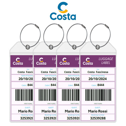 Luggage Tag Holders for all Cruise Lines - Set of 4