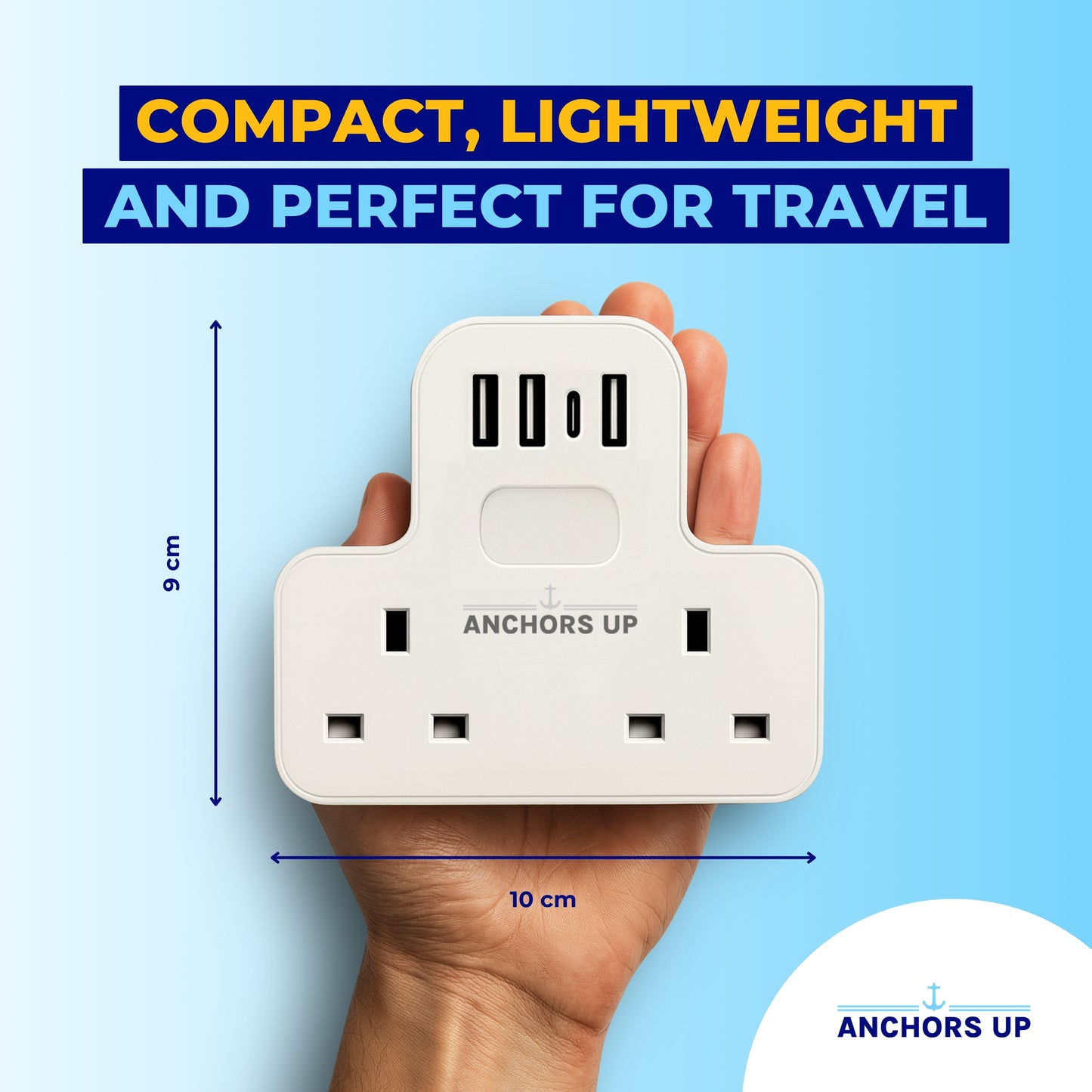 Cruise Approved UK to US Travel Adaptor 7-in-1  (2 UK + 3 USB-A + 1 USB-C + Night Light)