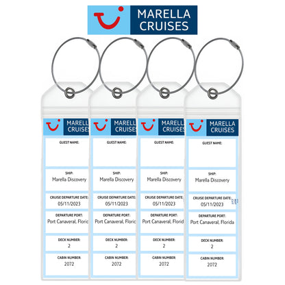 Luggage Tag Holders for all Cruise Lines - Set of 4