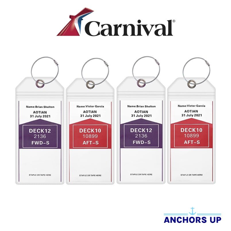 Carnival Luggage Tag Holders - Set of 4 Anchors Up