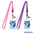 Detachable Lanyards with Card Holders, Pink and Purple - Set of 2 Anchors Up