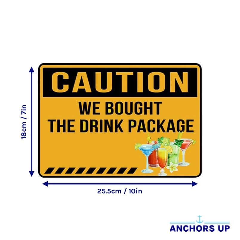 Drinks Package Magnetic Door Sign Anchors Up