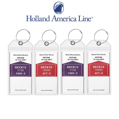 Holland America Luggage Tag Holders - Set of 4 Anchors Up