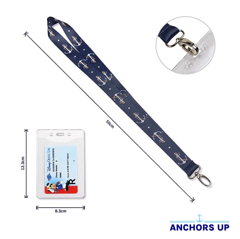 Lanyards with Card Holders, Anchor Design - Set of 2 Anchors Up