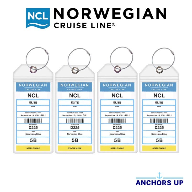 Premium Luggage Tag Holders For All Cruise Lines Anchors Up