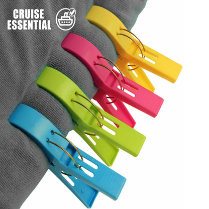 Towel Clips for Cruise Deck Chairs & Sunbeds - Strong Windproof Hold - Set of 4