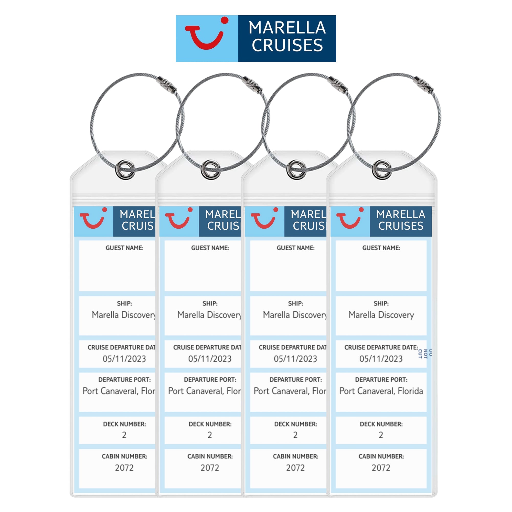 Marella (TUI) Cruise Luggage Tag Holders - Set of 4