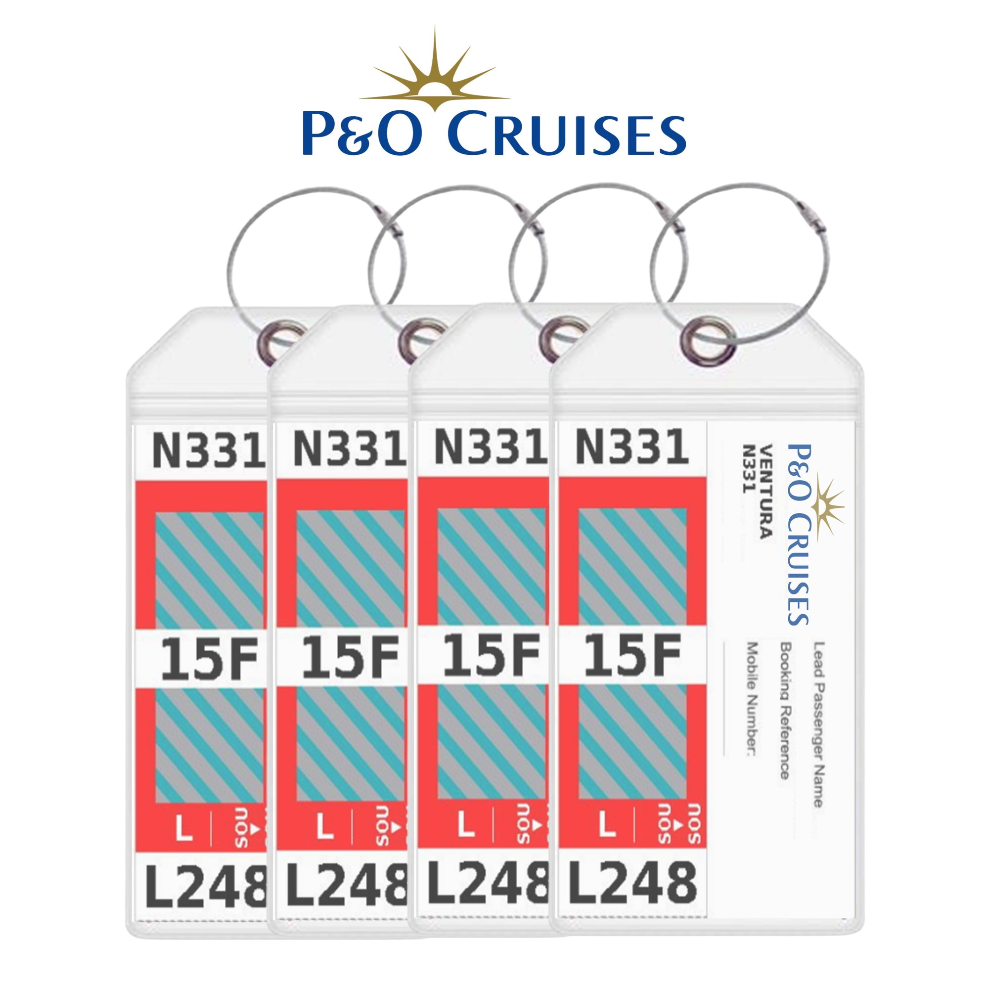 P&O Cruise Luggage Tag Holders - Set of 4