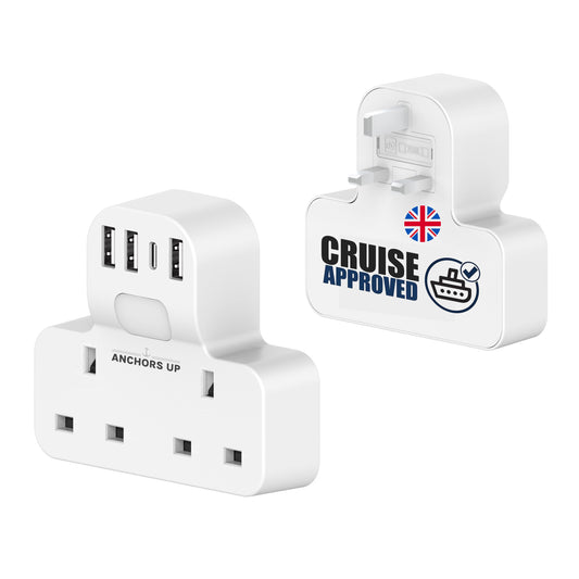 Cruise Approved UK Extension Lead 7-in-1 (2 UK + 3 USB-A + 1 USB-C + Night Light)