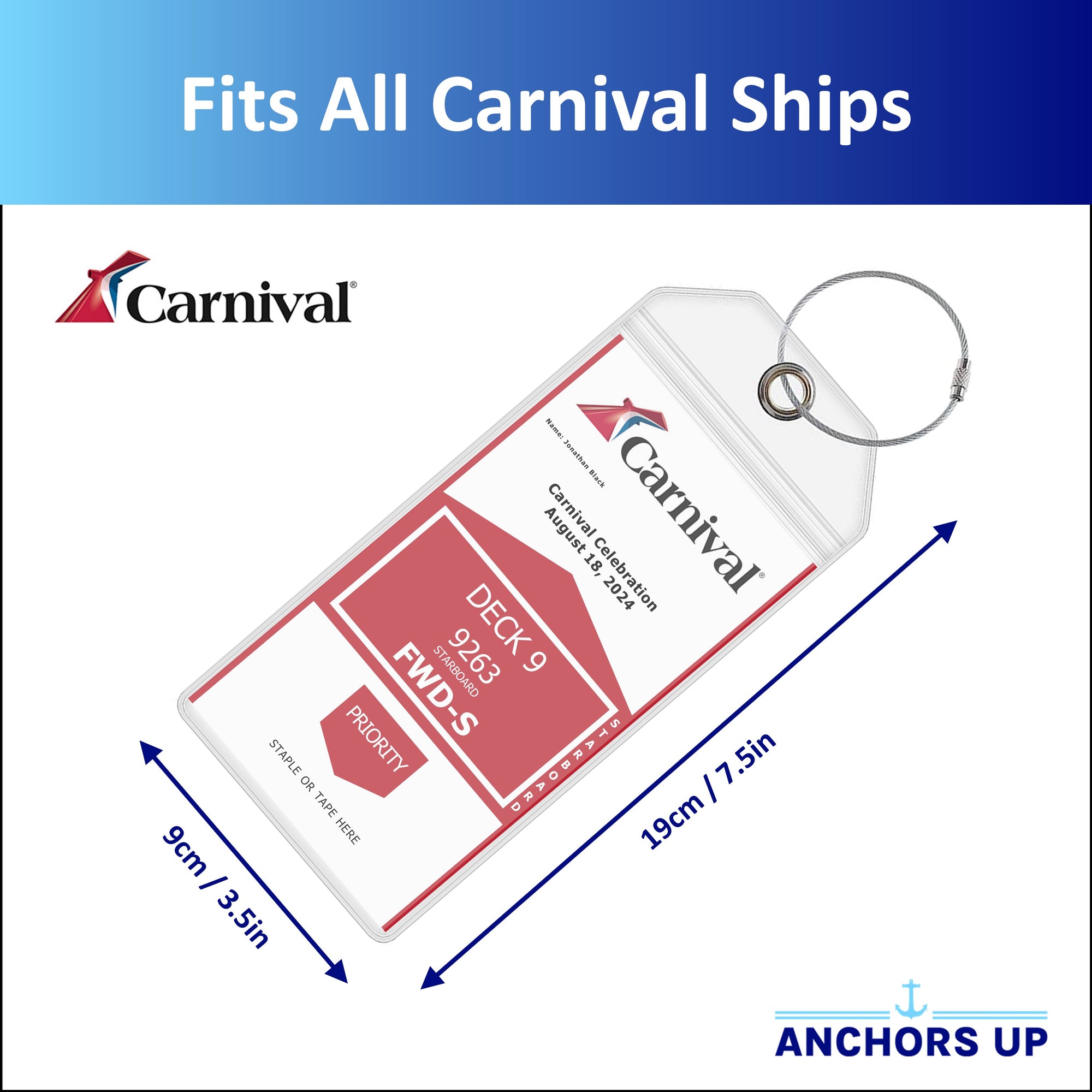 Carnival Luggage Tag Holders - Set of 4