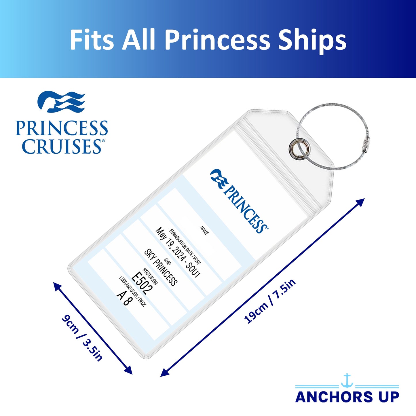 Princess Cruise Luggage Tag Holders - Set of 4