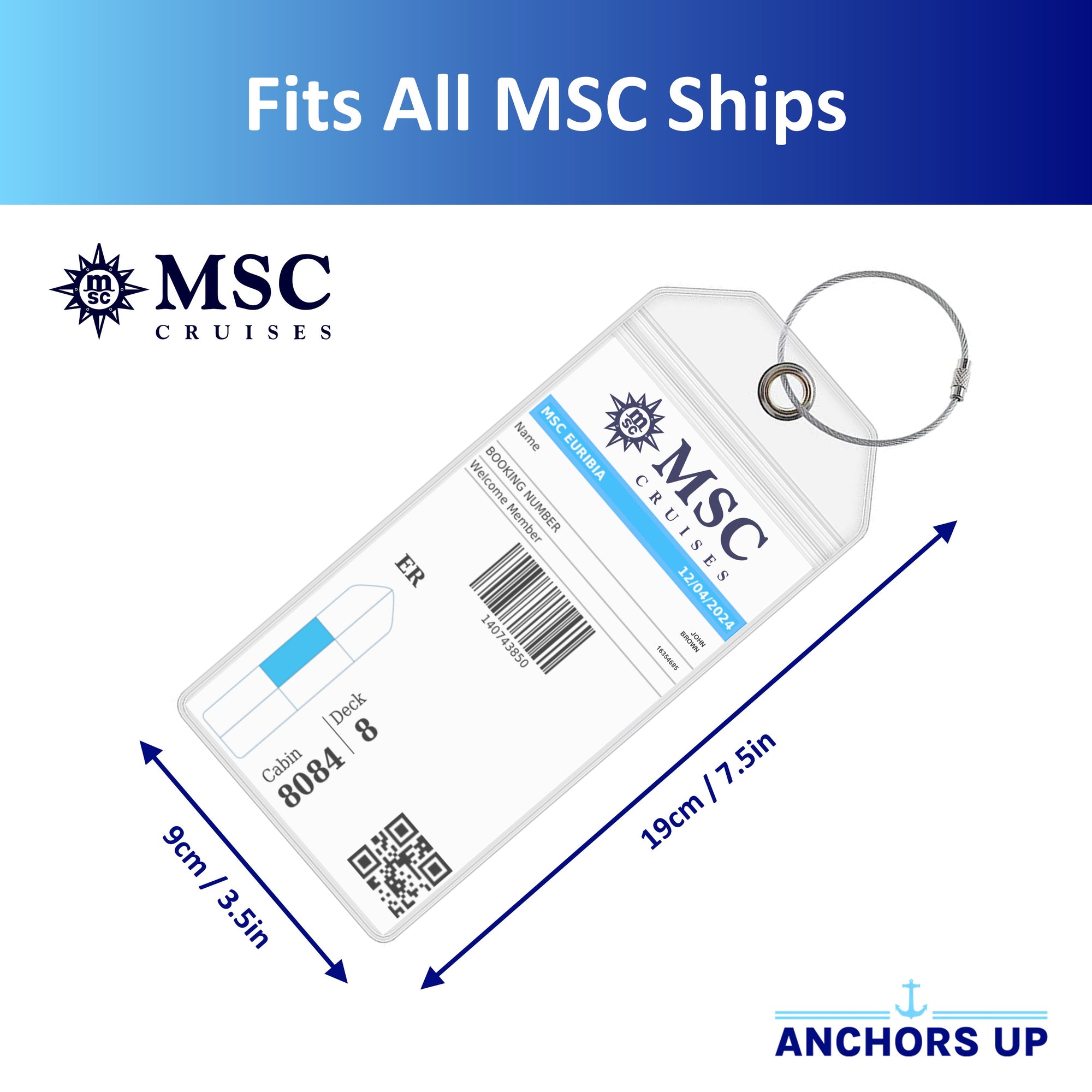 MSC Cruise Luggage Tag Holders - Set of 4