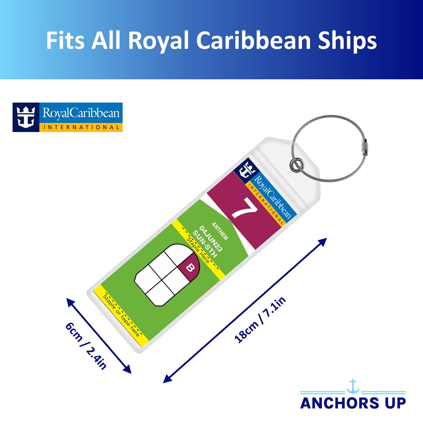 Royal Caribbean Cruise Luggage Tag Holders - Set of 4