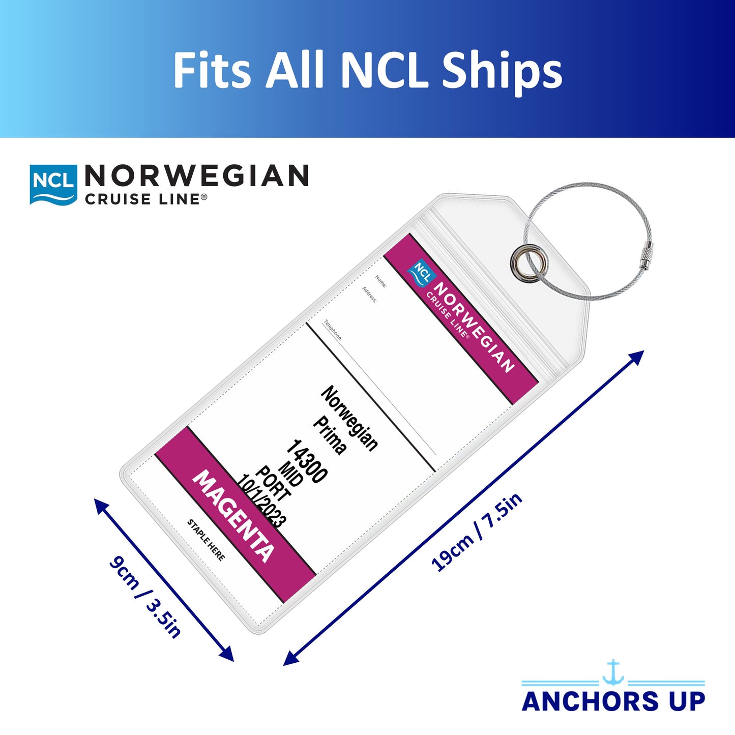 Norwegian (NCL) Cruise Luggage Tag Holders - Set of 4