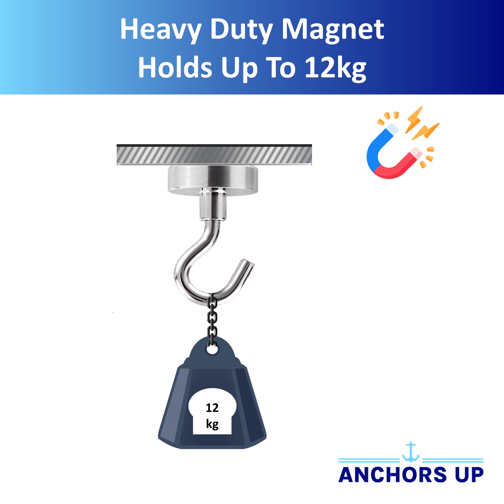 Magnetic Cabin Hooks - Silver Anchors Up