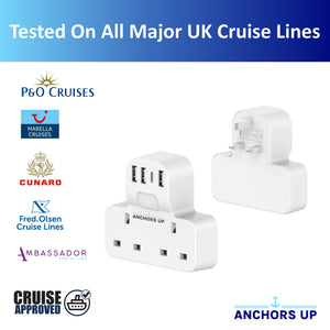 7-in-1 UK to UK Travel Extension Lead (2 UK + 3 USB-A + 1 USB-C + 1 Night Light) - CRUISE APPROVED