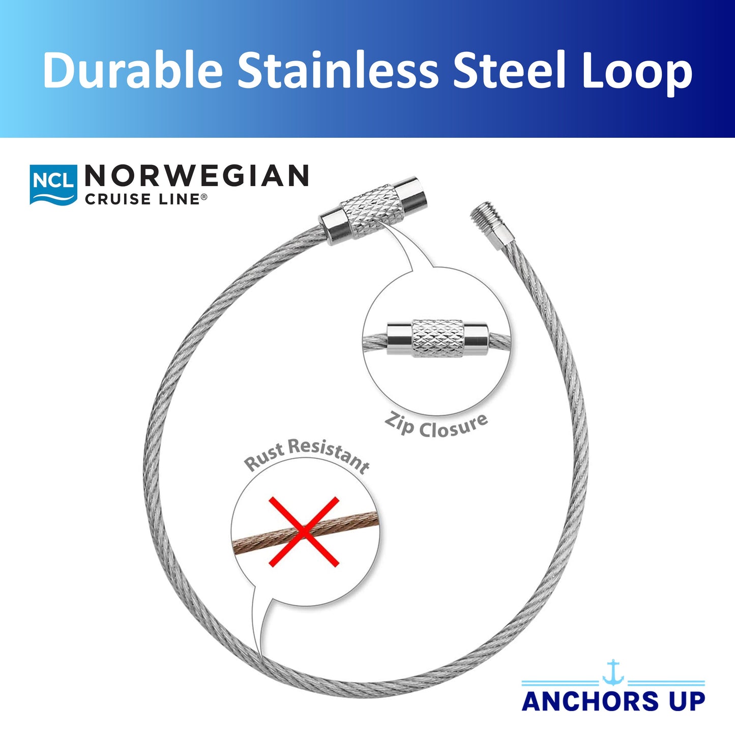 Norwegian (NCL) Cruise Luggage Tag Holders - Set of 4