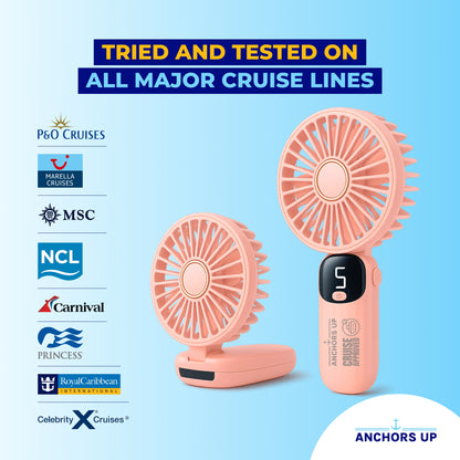 Cruise Approved 5-Speed Handheld Travel Fan – USB Rechargeable