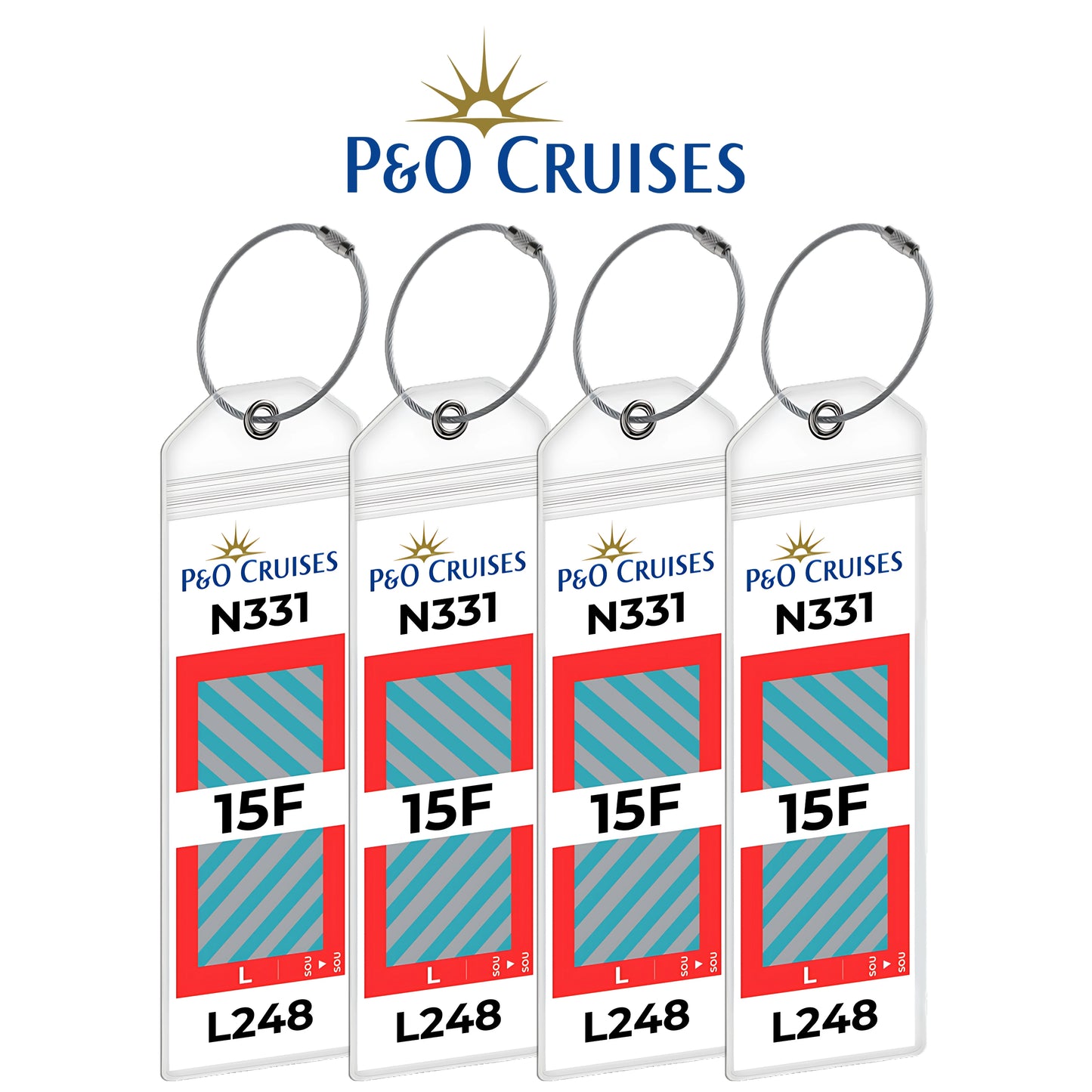 P&O Cruise Luggage Tag Holders - Set of 4