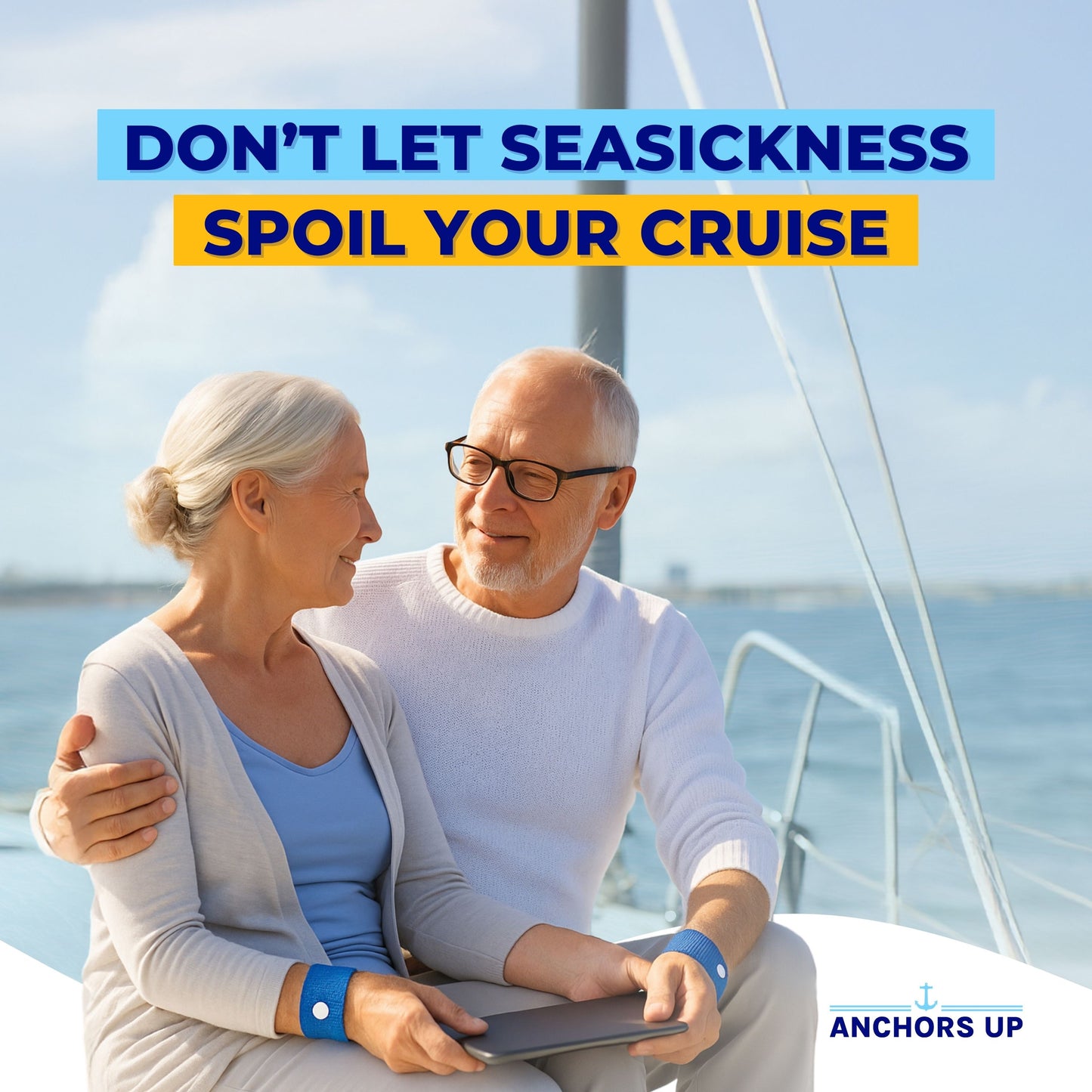 Motion and Sea Sickness Wristbands for Cruises (2 Pairs) – Natural Relief for Seasickness