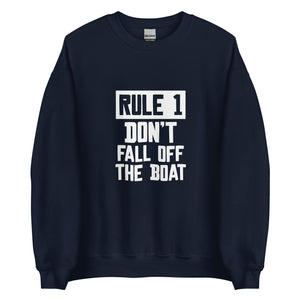 Unisex Premium Sweatshirt - "Rule 1: don't fall off the boat" - Navy